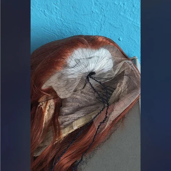 Dark Orange Long Straight Wig - Picture 2 of 5